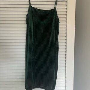 Cotton Candy Dark Green Velvet Mini Dress